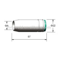 Pièces de rechange de soudage mig soudage buse de pistolet à soude 25AK